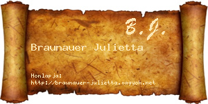 Braunauer Julietta névjegykártya